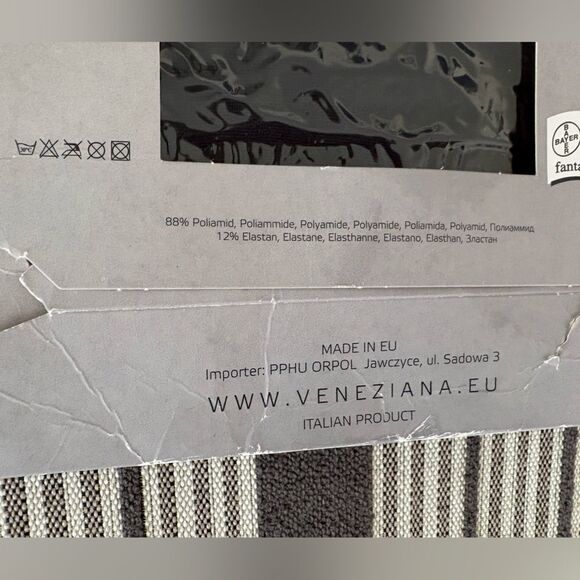 NWT Veneziana Black Calze 15 Italian Garter Stockings Size S - Picture 7 of 8